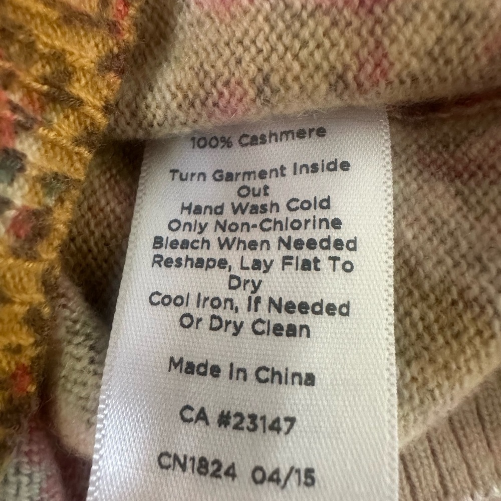 🌺 100% Cashmere Talbots Paisley Sweater, Women's size Small - Picture 6 of 8